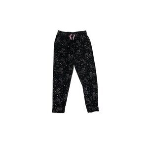 Girls Black Fleece Pajama Pants Unicorn Print Size L (10-12) Wonder Nation 1691